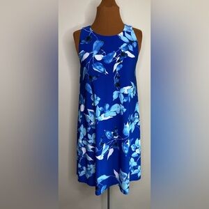 Lauren Ralph Lauren Blue Floral Mini Swing Dress Sleeveless Size 6